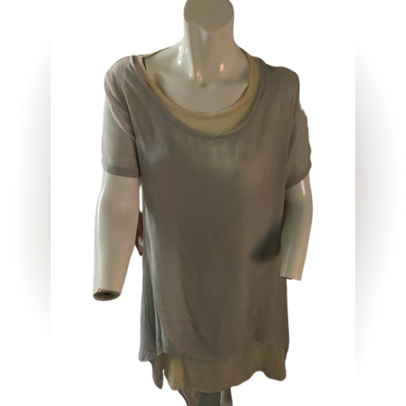 Womens V Neck Short Sleeve Midi Dress Asymmetric Layered Retro Loose Fit Soft . - Picture 4 of 11